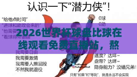 2026世界杯球盘比球在线观看免费直播站，熬夜看球前先收下这份避坑指南